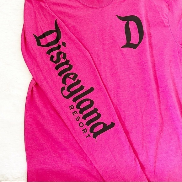 Disneyland Resort T-Shirt Long Sleeve Logo Pink Size Medium - Picture 3 of 8
